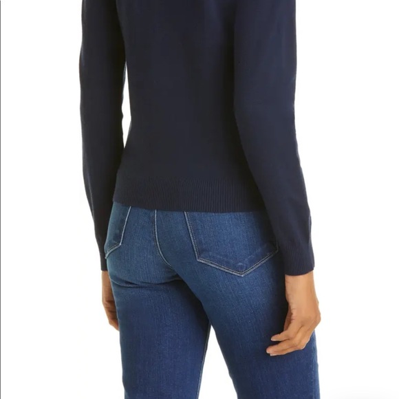 LAGENCE Antionette V Neck Pullover Blue Long Sleeve Sweater XXS - Picture 6 of 15